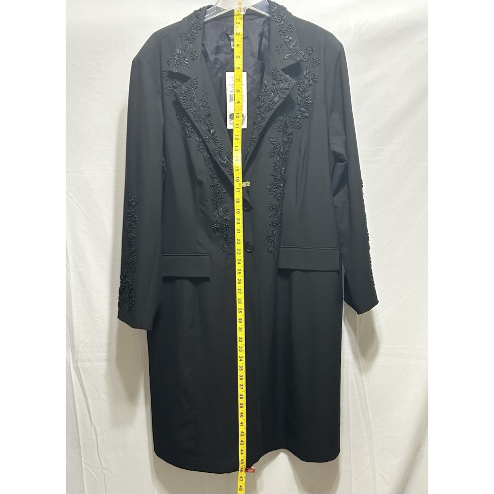Karen Kane Womens 2X Black Ribbon Woven Floral Stud Decor Holiday Jacket NWT - Picture 4 of 14